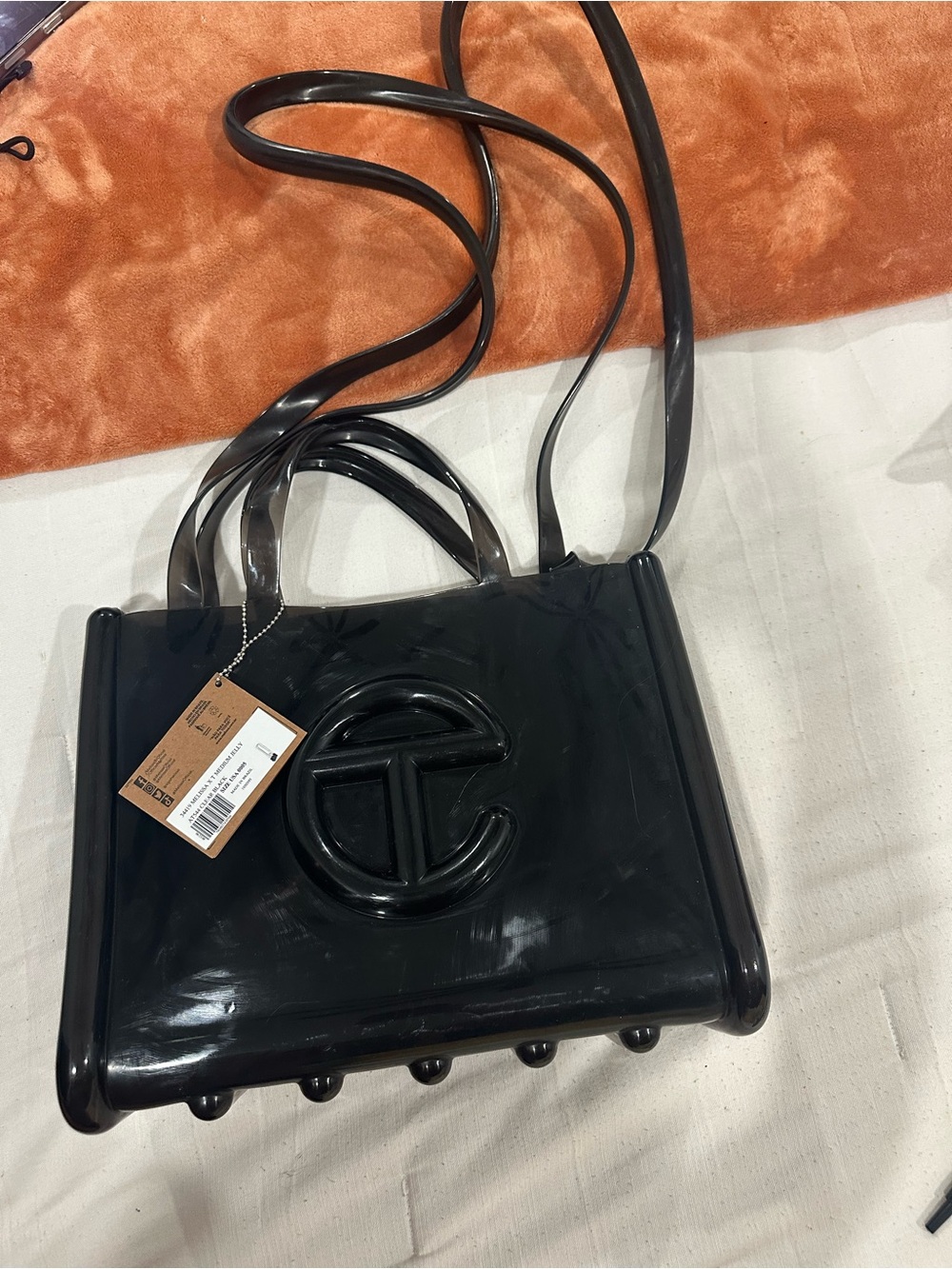Melissa Black Jelly Tote with Telfar Emblem - Picture 2 of 6